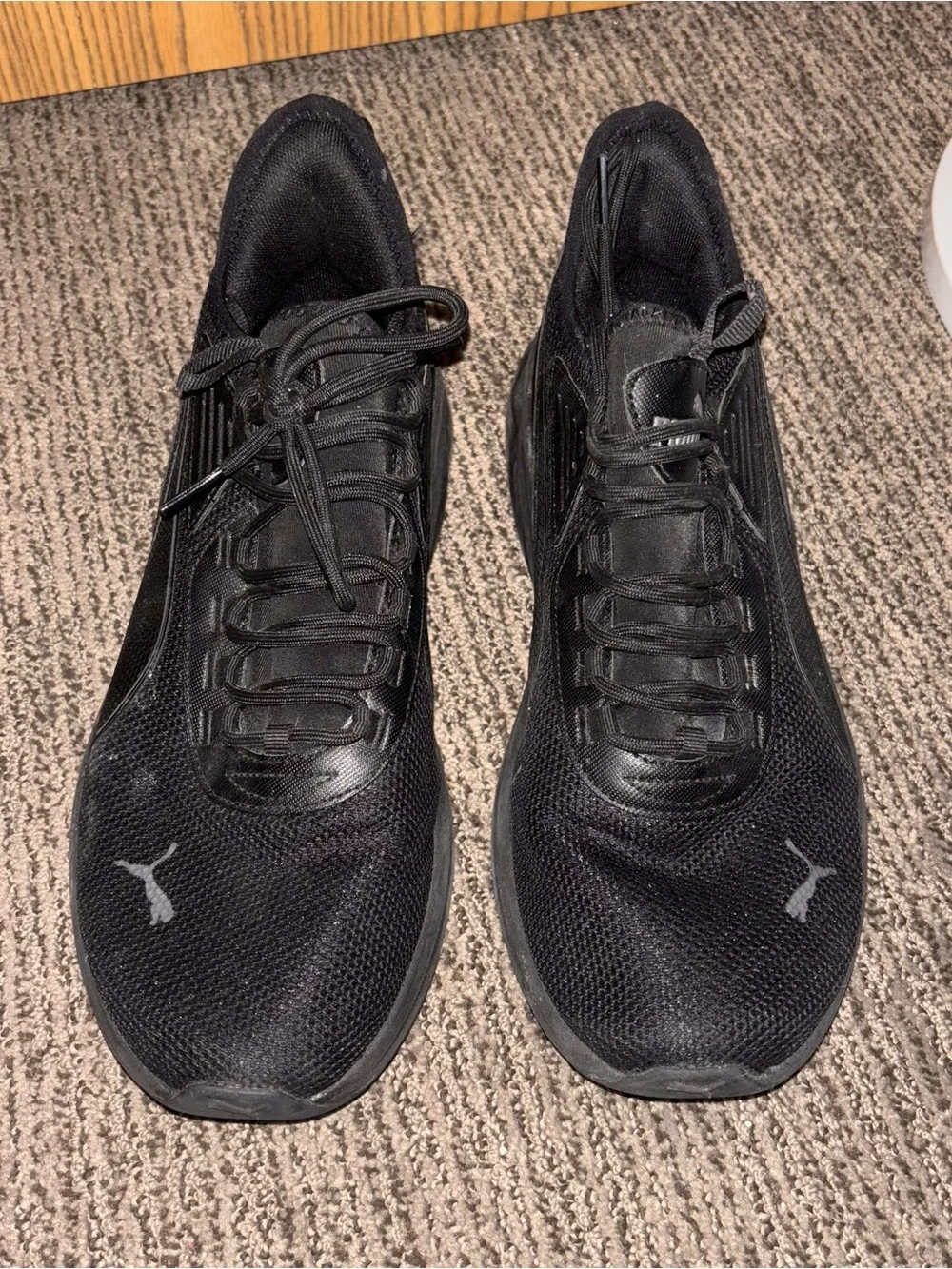 Puma Men's All-Black Mesh Athletic Sneakers